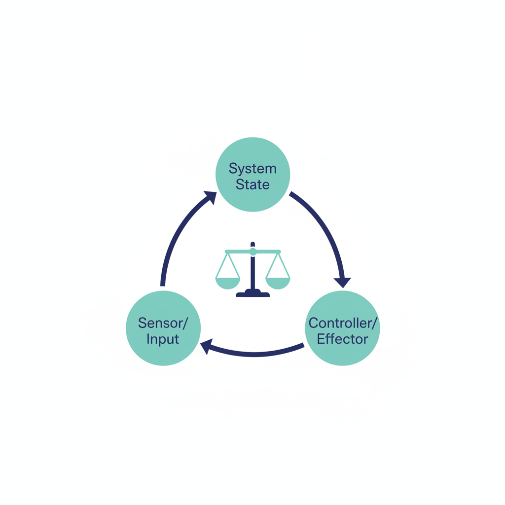 Illustration of a negative feedback control loop maintaining balance