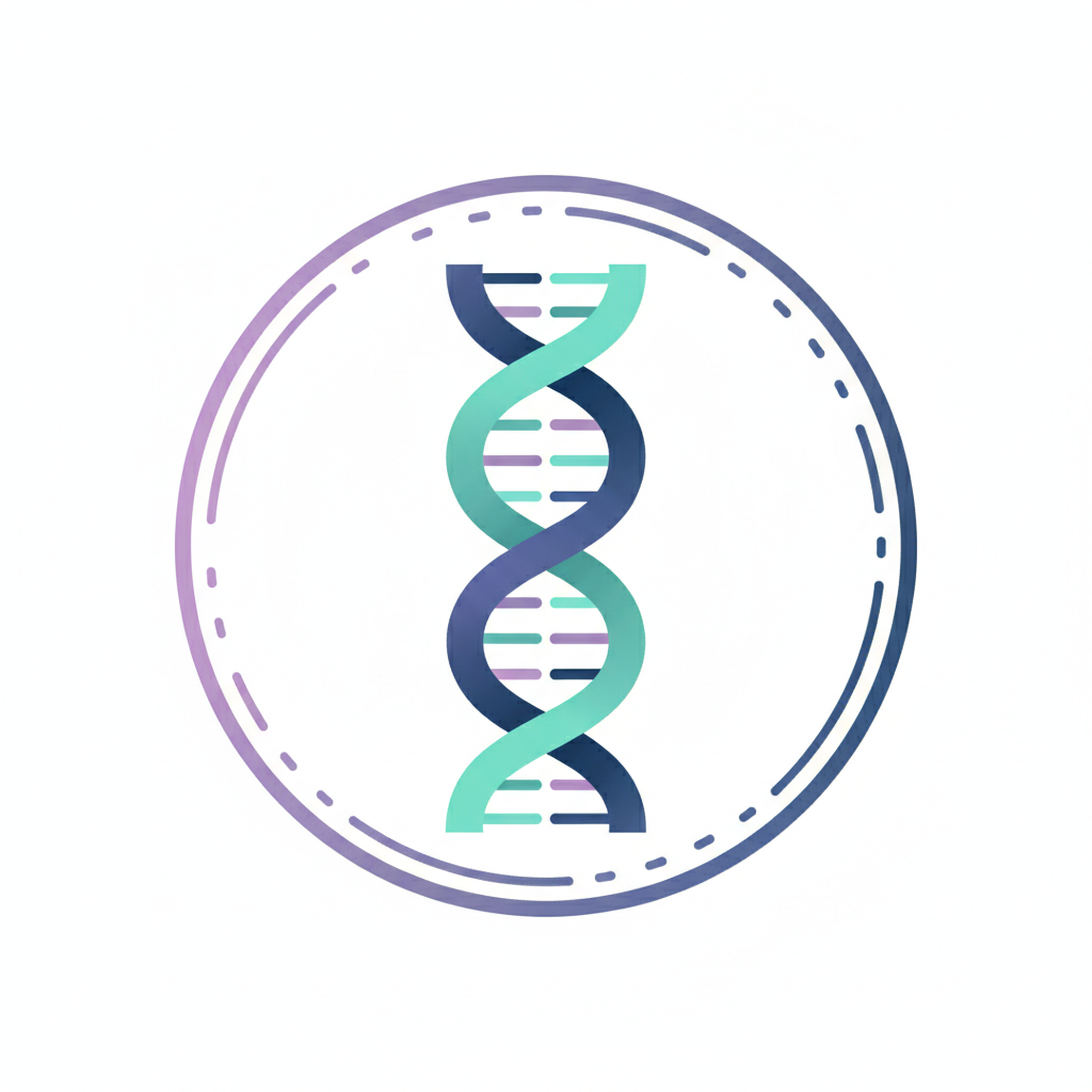Illustration of DNA double helix inside a cell nucleus