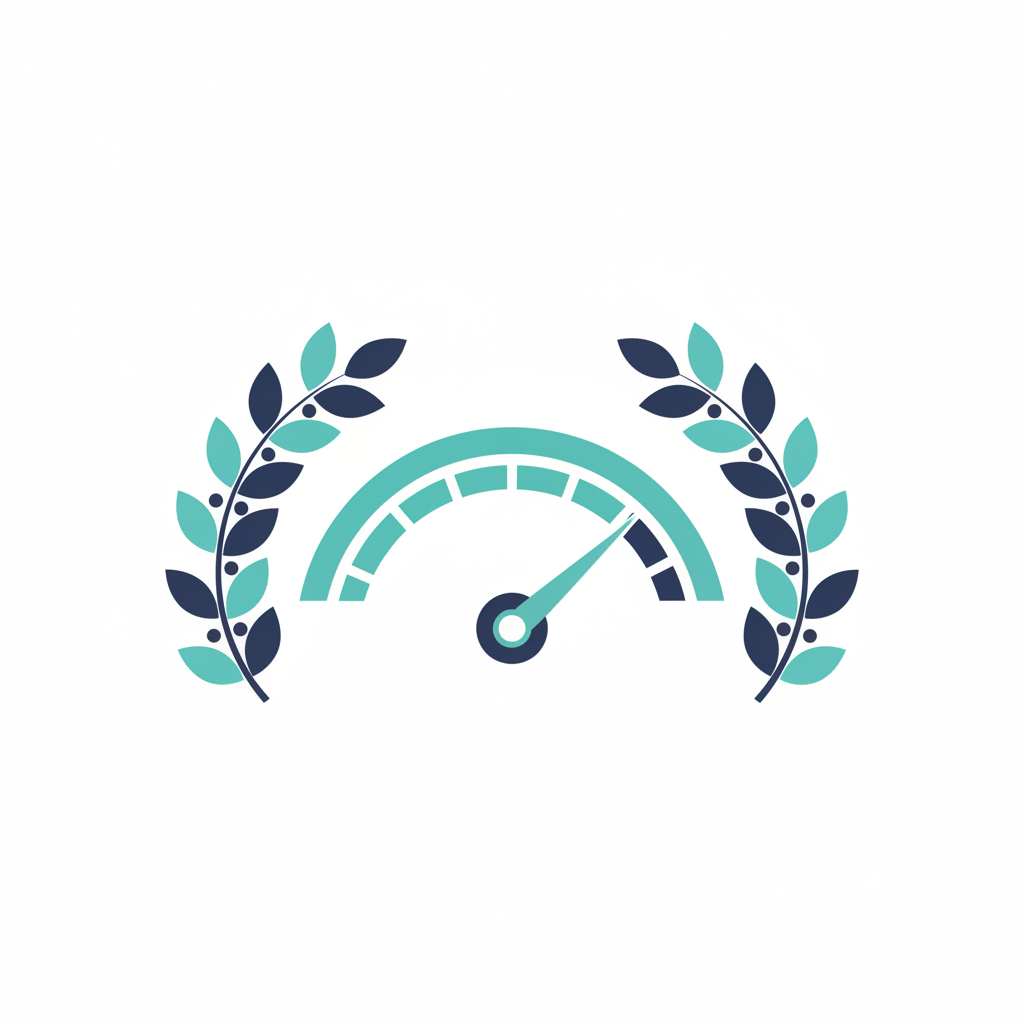 Illustration of a score gauge showing high achievement