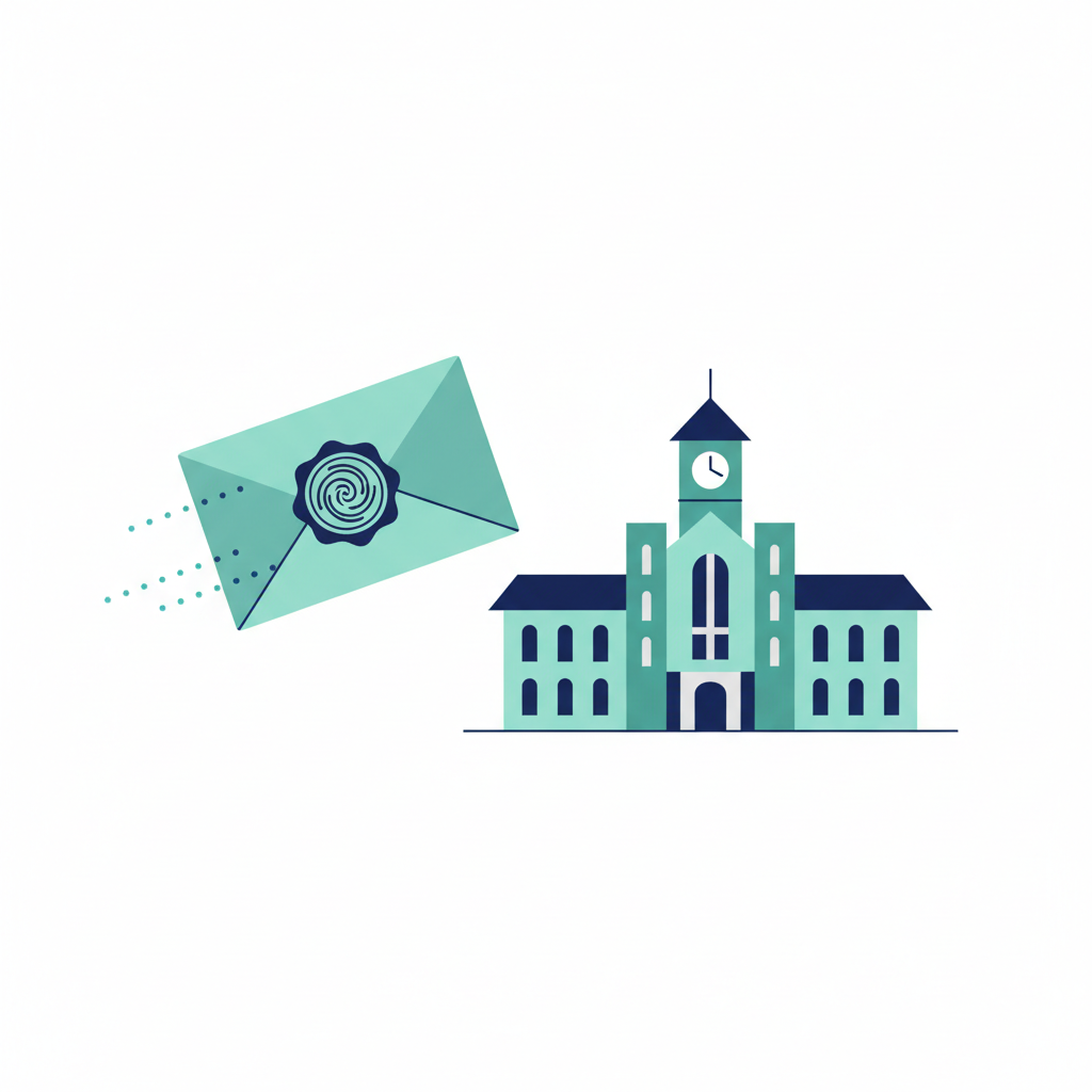 Illustration of sending an official score transcript to a school