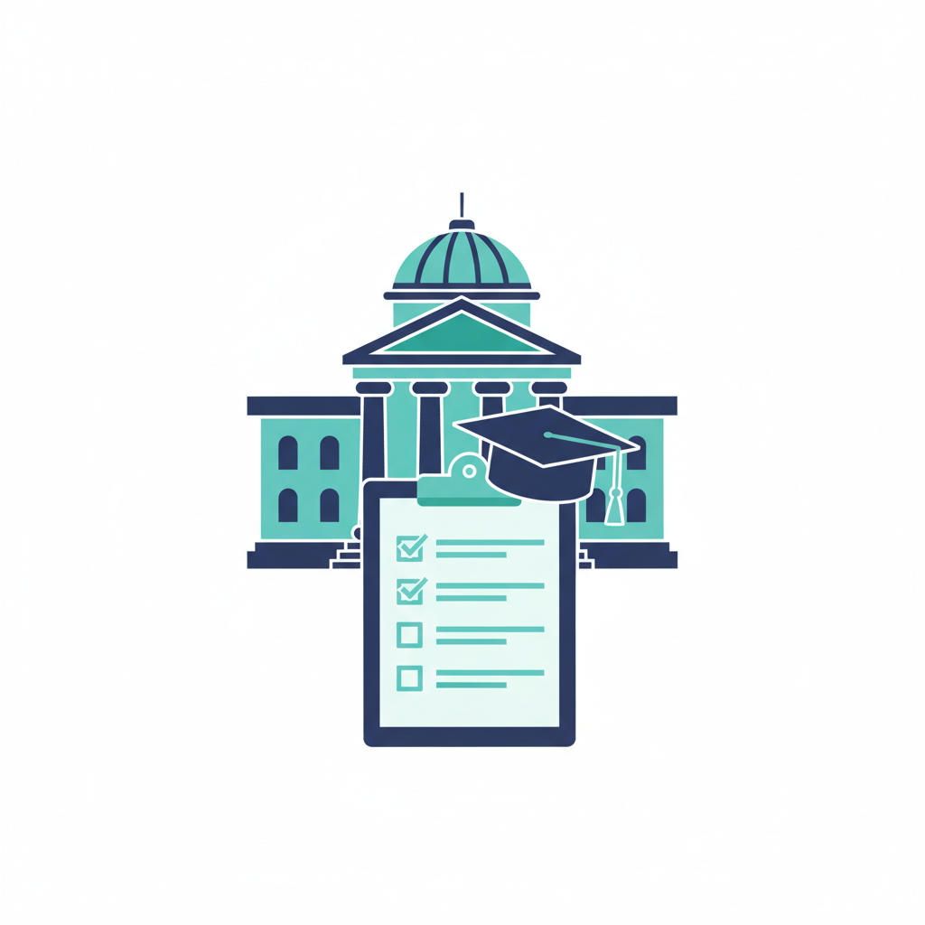 Illustration of a nursing school admissions checklist